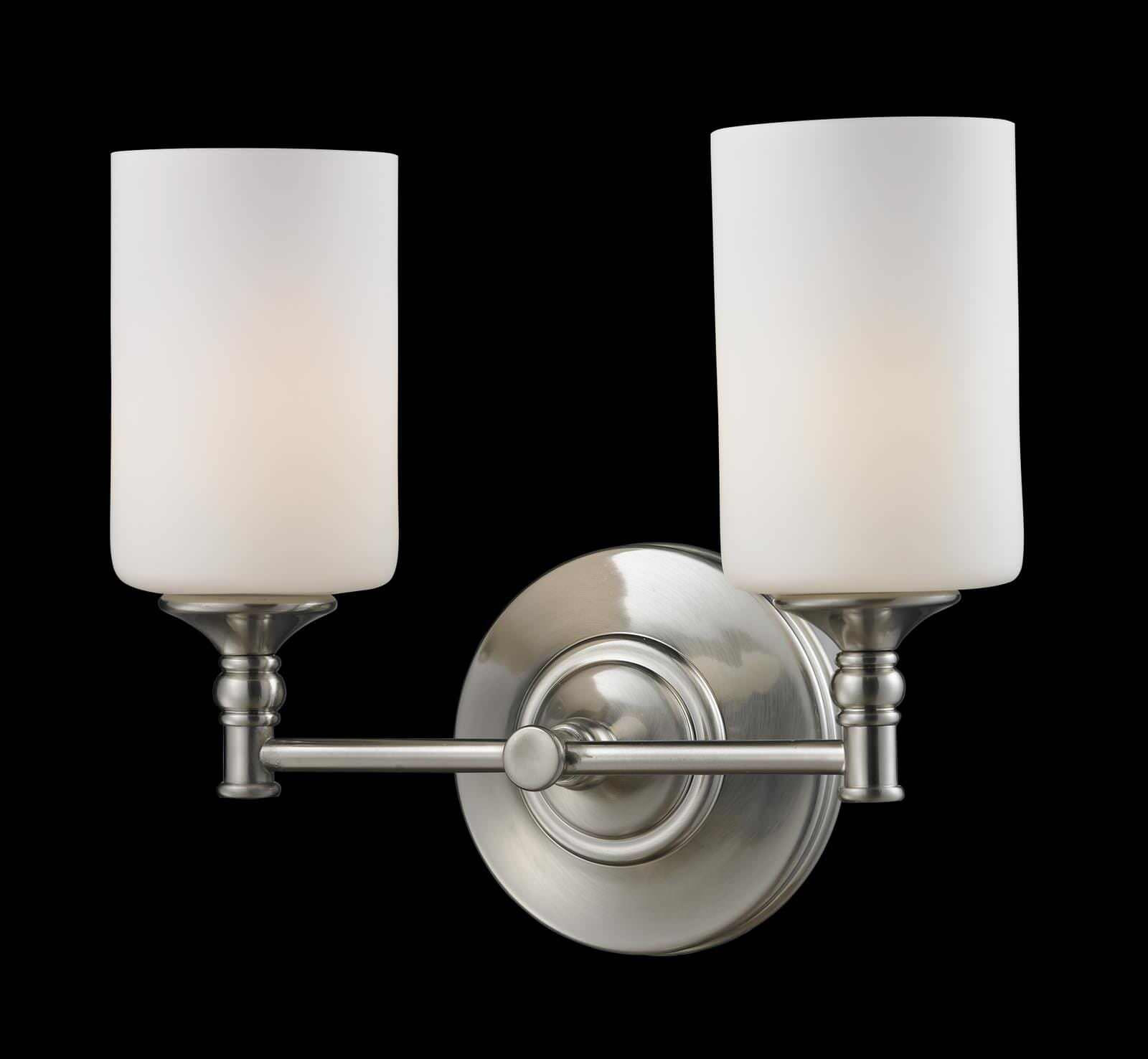 Cannondale 2-Light Bathroom Vanity Light In Brushed Nickel, 13.000 ...