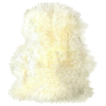 Sheepskin Faux Fur Rug, Black, 4'x5'