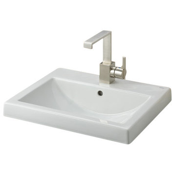 Cheviot Products Camilla Semi-Recessed Sink, Single Hole Faucet Drilling
