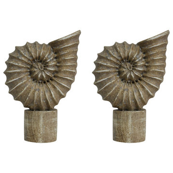 Seashell Finial, 2 5/8" Tall, Cottage, Set of 2