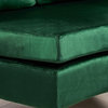 Julian Glam Velvet Modular 4 Seater Sectional, Emerald/Matte Black