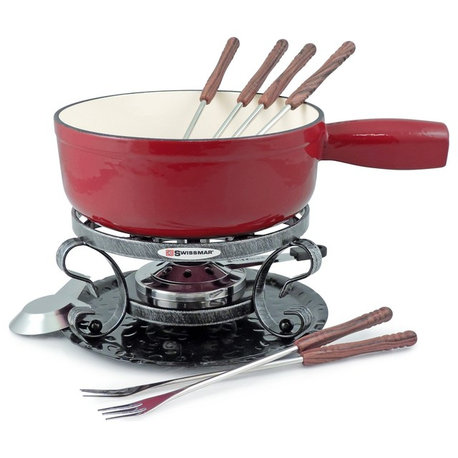 Lugano Fondue Set, Cherry Red