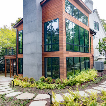 New Two-Story Modern Addition Embraces Natural Surrounding in McLean Wooded Lot
