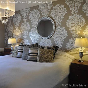 Fabric Damask Stencil Projects