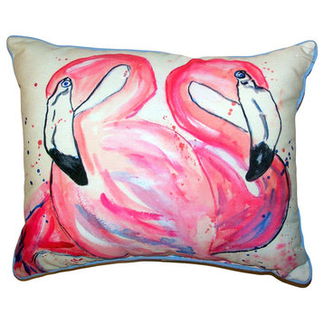 Betsy's Flamingos Large Indoor/Outdoor Pillow 16x20