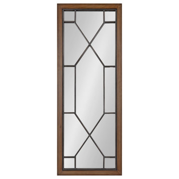 Mavis Framed Wall Mirror, Rustic Brown, 16x42