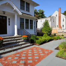 Front yard walk way brick bluestone