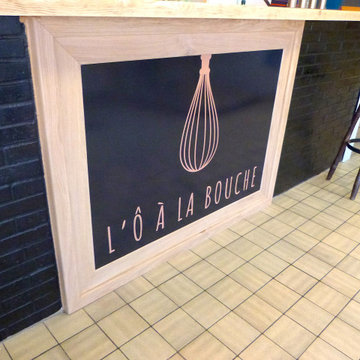 Comptoir de bar de campagne en chêne massif