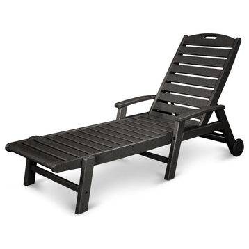 Trex Outdoor Furniture Yacht Club Wheeled Chaise, Charcoal Black