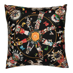 "Kachina" Herm&egrave;s Silk Scarf Pillow - Decorative Pillows
