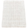 Plain White Modern Design Hand Knotted Silk With Wool Mat Square Rug, 1'5"x2'0"