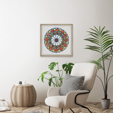"Festive Circles" Framed Painting Print