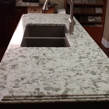 Pompeii Quartz Milky Way Island Countertop