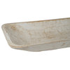 Santa Fe Long  Wooden Dough Bowl 8"x39", Antique White