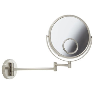 Jerdon JP7510N 8-Inch Two-Sided Swivel Wall Mount Mirror with 10x and 15x Mag
