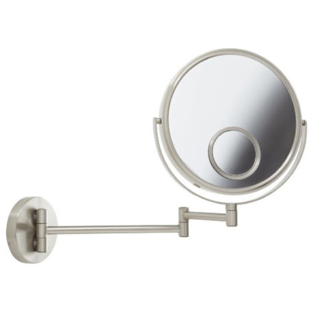 Jerdon JP7510N 8-Inch Two-Sided Swivel Wall Mount Mirror with 10x and 15x Mag