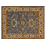 Bareens Designer Rugs - Oriental Ziegler Starling Grey Red Hand-Knotted Wool Rug - 2'0'' x 2'11'' - Enhance the ambiance of your home with this magnificent Persian-influenced Turkish hand-knotted rug made by skilled artisans capable of creating the most exceptional vegetable dyes and hand-spun wool. This exquisite handmade rug is a one-of-a-kind Peshawar Kafkaz, otherwise identified as Chobi, Chobi Peshawar, Oushak, or Ziegler rug. These handmade rugs are crafted in Pakistan utilizing superior-quality wool imported from Australia, New Zealand, and Korea in two types of weaves: the Persian weave and the Mori weave. This rug is meticulously crafted by hand using the finest natural vegetable dyes extracted from local plants. The artisans use a blend of hand-spun local and fine merino wool, resulting in a rug with a compelling texture, higher lanolin content, and longer staple. The artisans occasionally incorporate natural or artificial silk into the pile to enhance specific motifs. The finished product is an awe-inspiring execution of flawless design and an understated palette that exudes elegance.