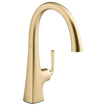 Kohler K-22065 Graze 1.5 GPM 1 Hole Bar Faucet - Vibrant Brushed Moderne Brass
