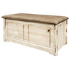 Montana Woodworks Small Transitional Pine Wood Blanket Chest in Natural