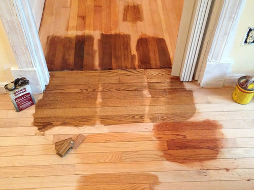 Try To Match Pine And Oak Floors Or Do, How To Match Stain On Hardwood Floors