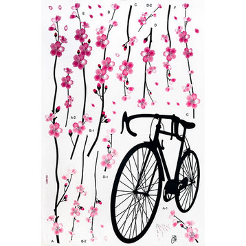 Bike & Flowers 2 - X-Large Wall Decals Stickers Appliques Home Decor