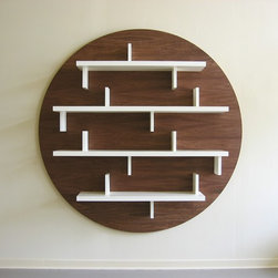 Wallscape Round - Walnut & Lacquer - Bookcases