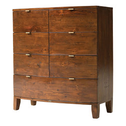Rounded Wood 7-Drawer Dresser - Dressers