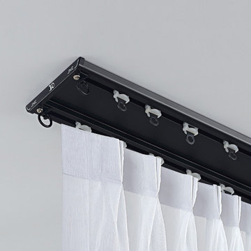 CHRY36 Concealed Aluminium Ceiling Double Curtain Tracks White Black