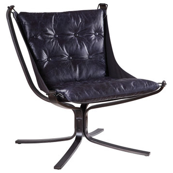 ACME Carney Accent Chair, Vintage Blue Top Grain Leather