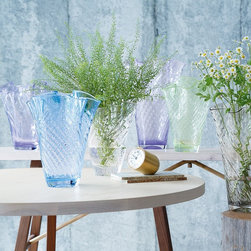 LSA Chiffon Vase Pistachio Optic 25cm - Vases