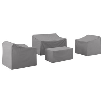 4-Piece Furniture Cover Set, Gray, Loveseat, 2 Chairs, Coffee