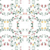 Ivy Skirted Storage Ottoman, Kaleidoscope Floral Blush