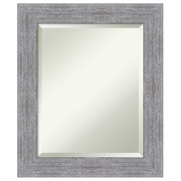 Bark Rustic Grey Beveled Wall Mirror - 21 x 25 in.