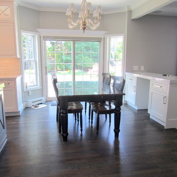 NESCONSET:  RED OAK REFINISHED WITH DRIFTWOOD STAIN + 3 COATS TRAFFIC HD SATIN