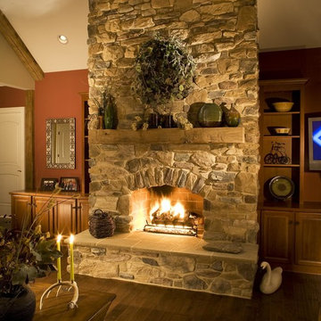 Rustic Stone Fireplace