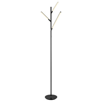 Lite Source LS-83667 Lorant 3 Light 75" Tall LED Tree Floor Lamp - Black
