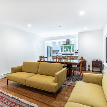 Open Living Room Flowing into Dining and Kitchen – Kerrisdale Vancouver Full Ren