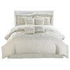Vermont Beige King 8-Piece Embroidered Comforter Bed In A Bag Set
