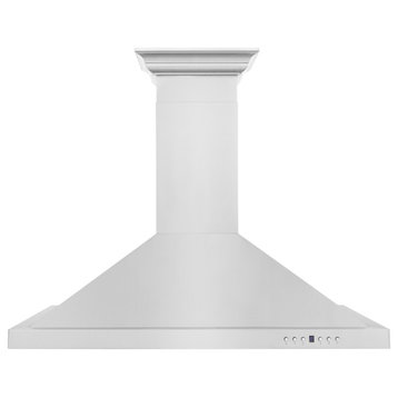 ZLINE 30, Wall Mount Range Hood, Stainless Steel With Crown Molding KBCRN-30