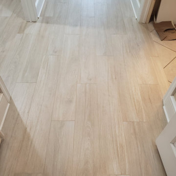 8x48 Rectified Porcelain Tiles in Master Bedroom