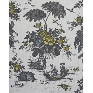 Wall Art Print Toile Inspired by an Original French Printed in Circa
