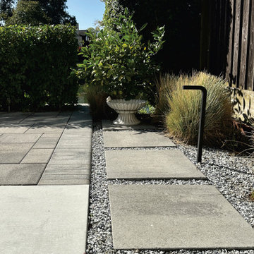 Low voltage path lights in matte black