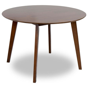 Pemberly Row Mid-Century Modern Piper Walnut Brown Dining Table