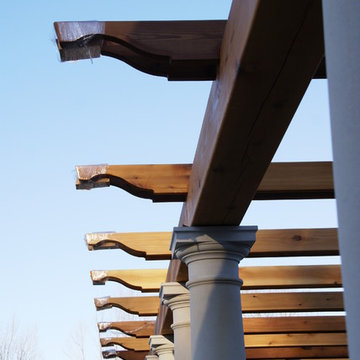 Cedar top with masonry columns