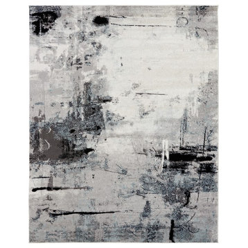 Solstice Grey Tones/White Area Rug, Gray, 7'9"x9'9"