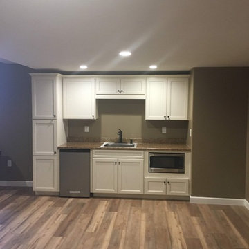 Basement finishes with luxury vinyl plank flooring