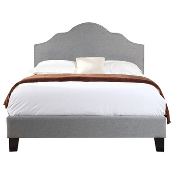 Carrillo Upholstered Bed, Light Gray, Full