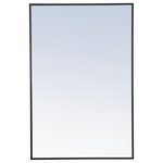 Elegant Decor - Metal Frame Rectangle Mirror 28 Inch Black - Metal frame Rectangle Mirror 28 inch Black The classic clean and straight lines of this rectangular mirror provide you with a timeless and elegant look to accent any room or hallway in your home or office, featuring an ultra-thin black metal frame in deep profile, refecting a minimalist's design and industrial styling.  To ensure your home safety, we uses metal hanger bar that are securely welded to the back of the metal frame. We recommend using suitable heavy duty picture/mirror hooks, selecting the best type of fixing for the particular wall you wish to hang the mirror on, using the appropriate rawl plug if required. Measurement: 28x42, hang vertical or horizontal.
