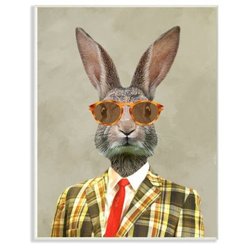 Vintage Rabbit Man Portrait, Wall Plaque, 12"x18"