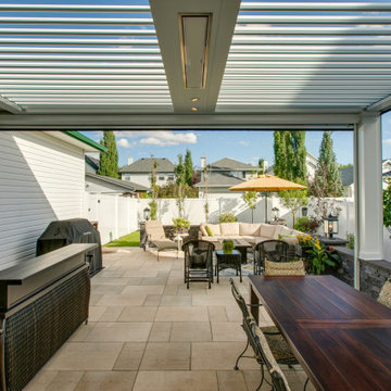 South Calgary StruXure Adjustable White Pergola Enclosed with Phantom Screens